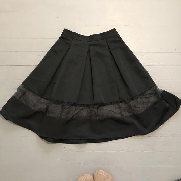 Express Black Long Twirling Skirt - Picture 3 of 5